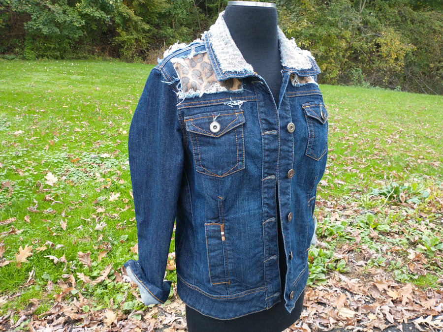 Leopard Denim Jacket